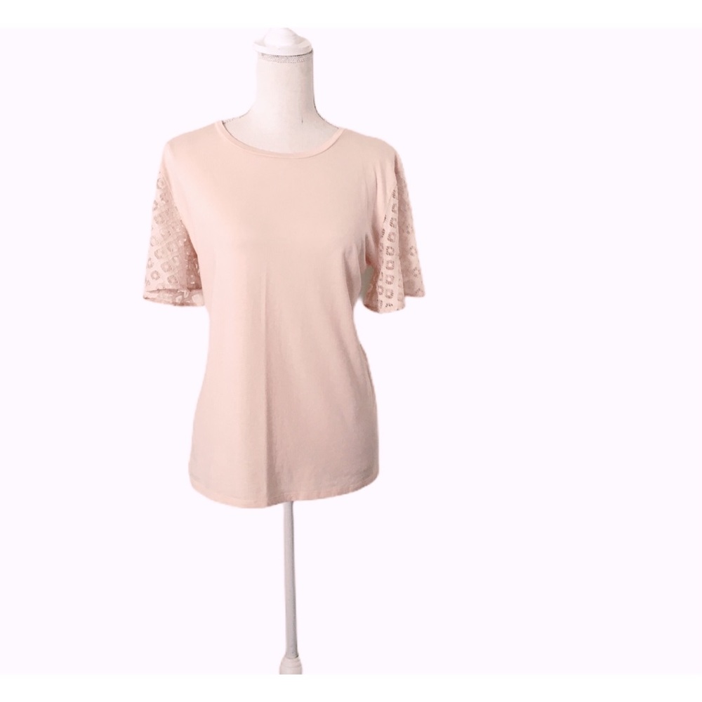 Stella & Dot Maette Short Sleeve Soft Peach Top